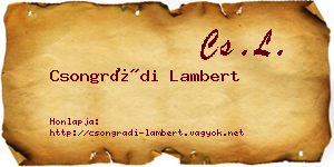 Csongrádi Lambert névjegykártya